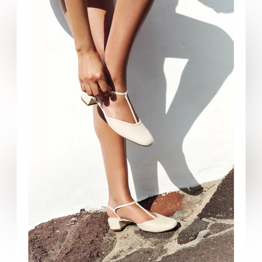 Zara Patent Effect Strappy Slingback Heels NWT